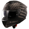 LS2 Stream II Flag Matt Black Grey Helmet (D Ring)