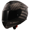 LS2 Stream II Flag Matt Black Grey Helmet (D Ring)