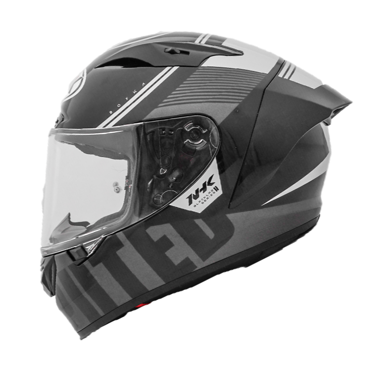 NHK GPR Tech Helmet Undisputed Gloss Black Silver Helmet