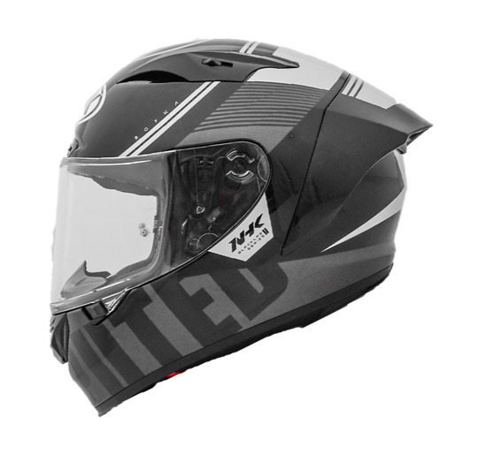 NHK GPR Tech Helmet Undisputed Gloss Black Silver Helmet