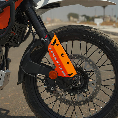 Moto Torque KTM Adventure 2025 390 250 X Fork Metal Protectors (Orange)