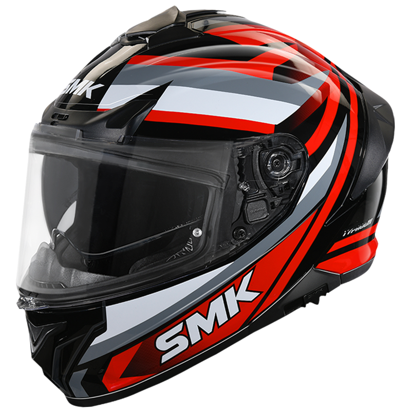 SMK Typhoon Freeride Gloss Black Red Grey (GL236) Helmet