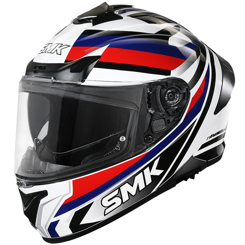 SMK Typhoon Freeride Gloss White Blue Black (GL152) Helmet