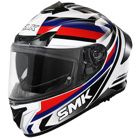 SMK Typhoon Freeride Gloss White Blue Black (GL152) Helmet