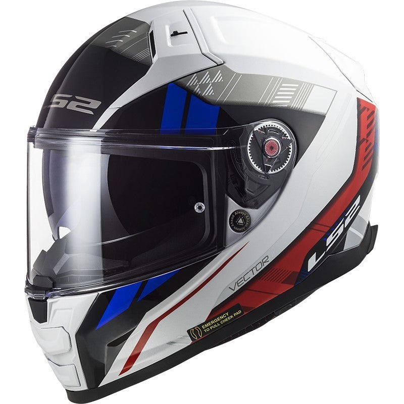 LS2 FF811 Vector II Stylus Gloss White Fluro Red Helmet