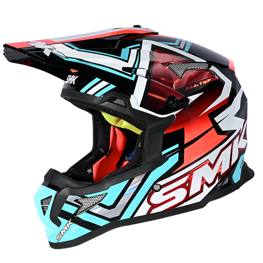 SMK Allterra XAces Black Blue Red Gloss (GL253) Helmet