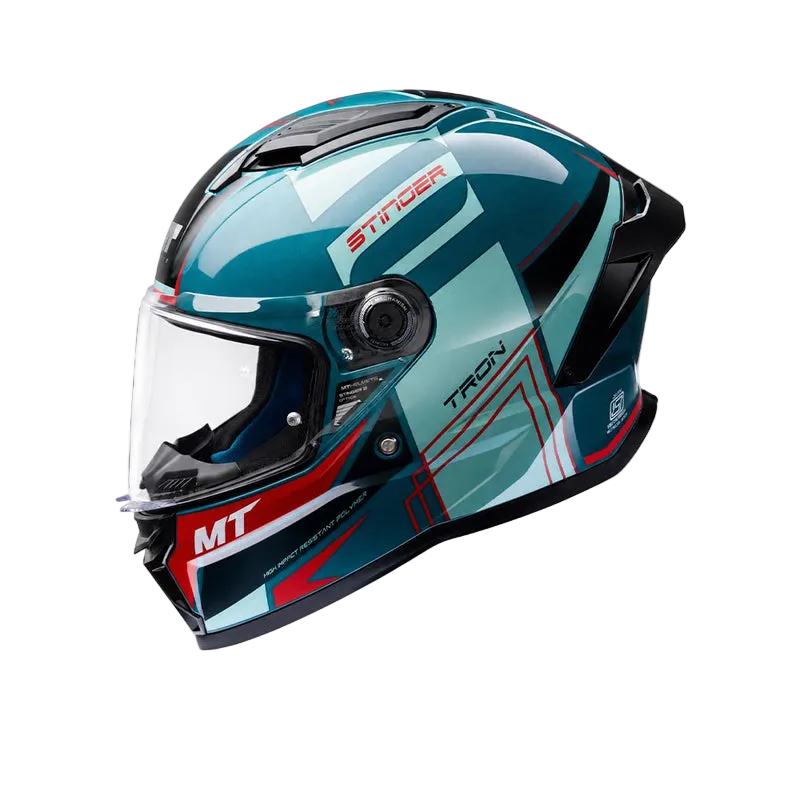 MT Stinger 2 Tron C6 Gloss Black Blue Helmet