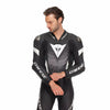 Dainese Laguna Seca 6 Men One Piece Motorcycle Perforated Leather Suit (White Black Anthracite)