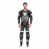 Dainese Laguna Seca 6 Men One Piece Motorcycle Perforated Leather Suit (White Black Anthracite)