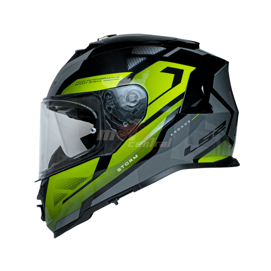 LS2 FF800 Storm II Kronos Yellow Grey Black Gloss Helmet (D Ring)
