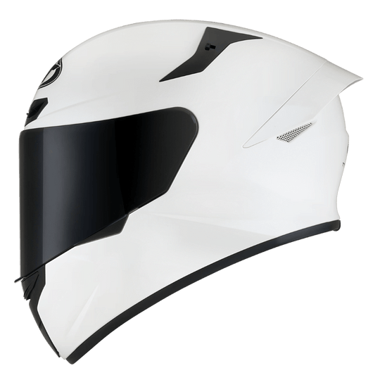 KYT TT Course Plain Gloss White Helmet