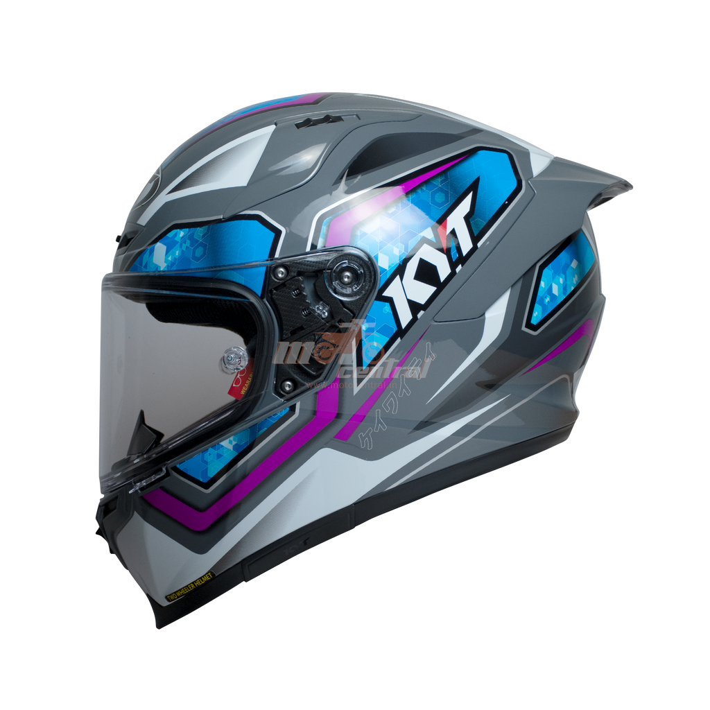 KYT Striker #01 Gloss Grey Blue Helmet