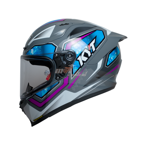 KYT Striker #01 Gloss Grey Blue Helmet