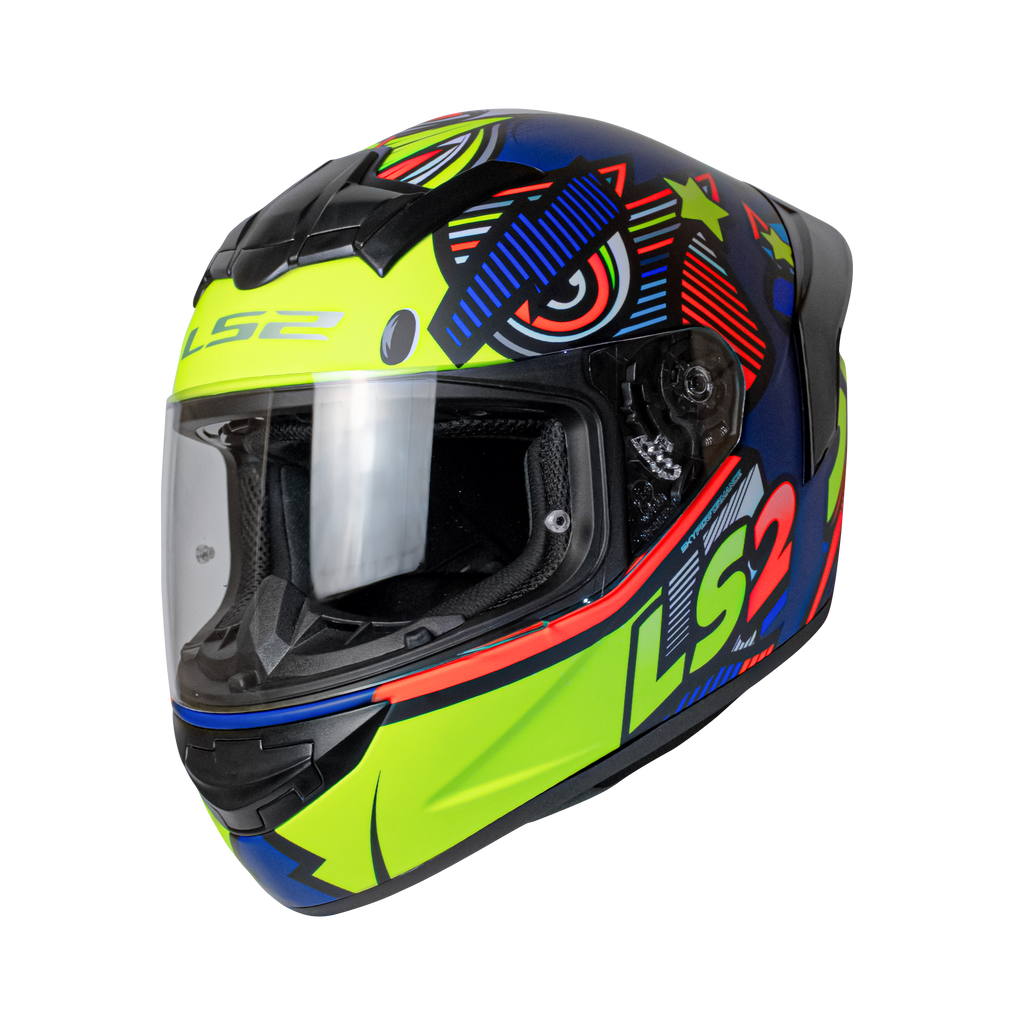 LS2 FF352 Khan Navy Blue Hi Viz Yellow Matt Helmet