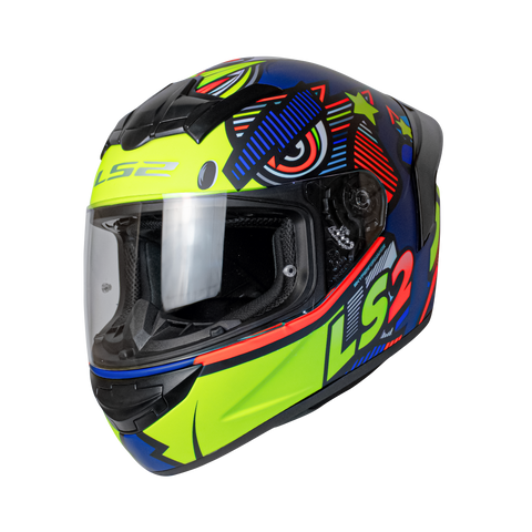 LS2 FF352 Khan Navy Blue Hi Viz Yellow Matt Helmet