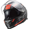 LS2 FF800 Storm II Racer Titanium Fluro Orange Matt Helmet (D Ring)