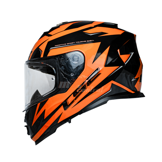 LS2 FF800 Storm II Atomik Black Orange Gloss Helmet (D Ring)