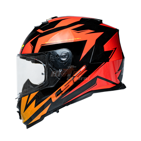 LS2 FF800 Storm II Atomik Black Red Shadow Gloss Helmet (D Ring)