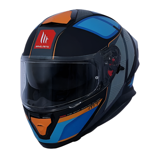 MT Thunder SV Spoiler Nova B2 Matt Black Blue Orange Helmet