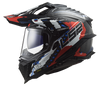 LS2 MX701 EXPLORER Carbon Extend Matt Black Red Helmet