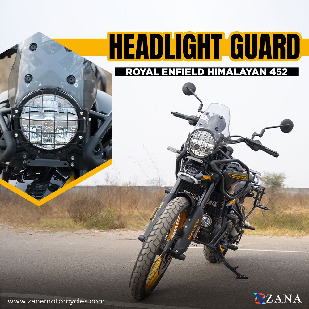 ZANA Head Light Guard Black Type 1 Stainless Steel for Royal Enfield Himalayan 450 (ZI-8436)