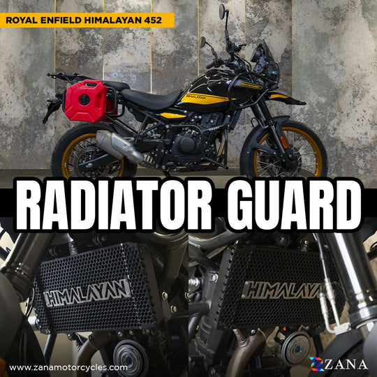ZANA Radiator Guard Black with Himalayan Logo for Royal Enfield Himalayan 450 (ZI-8444)