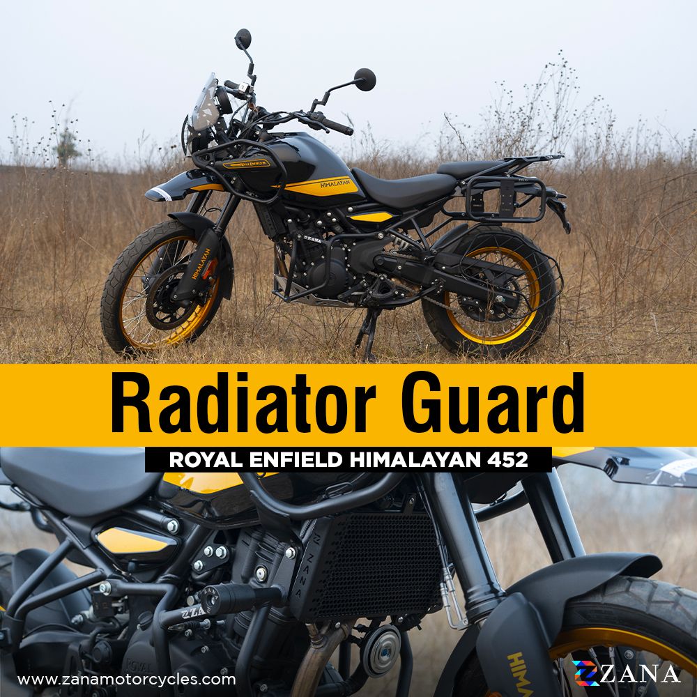 ZANA Radiator Guard Aluminium Black for Royal Enfield Himalayan 450 (ZI-8438)