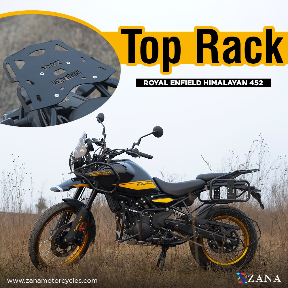 ZANA Top Rack Plate Black Mild Steel for Royal Enfield Himalayan 450 (ZI-8432)