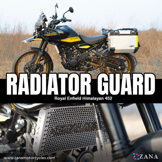ZANA Radiator Guard with Logo Aluminium Silver for Royal Enfield Himalayan 450 (ZI-8449)