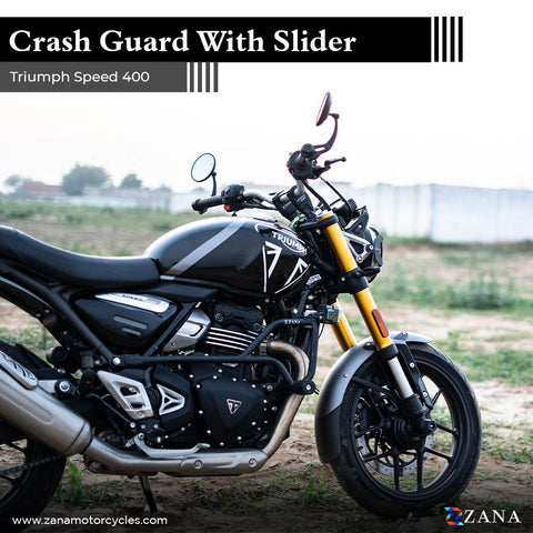 ZANA Crash Guard With Slider Black For Triumph Speed 400 (ZI-8362)