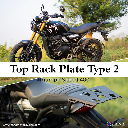 ZANA Top Rack With Plate T2 Black For Triumph Speed 400 (ZI-8376)