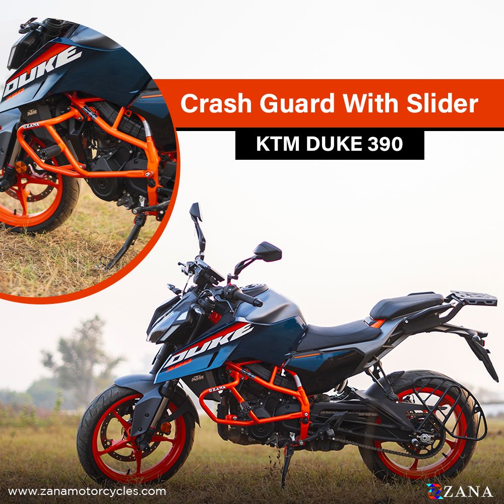 ZANA Crash Guard With Slider Orange for KTM DUKE 390 250 200 390 GEN 3 (ZI-8416)