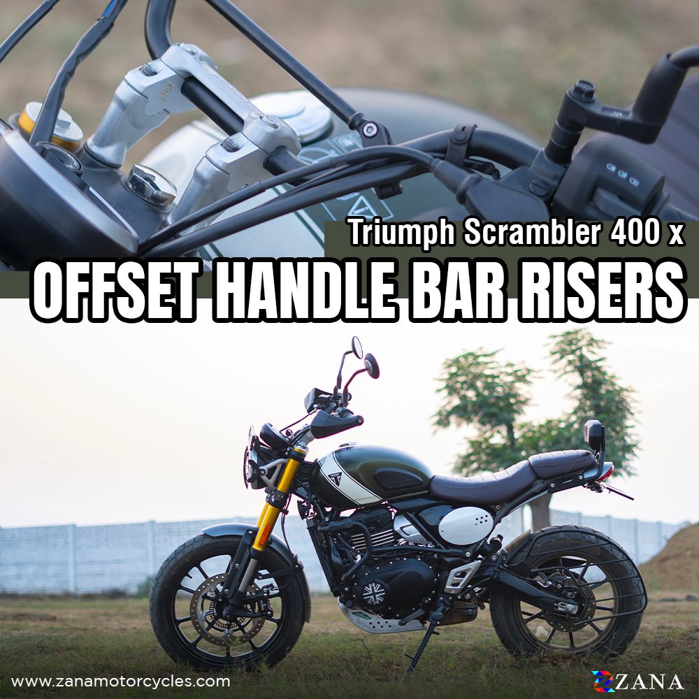 ZANA Offset Handlebar Riser Silver for Triumph Scrambler 400 (ZI-8414)