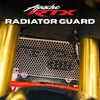 ZANA Radiator Guard Honeycomb (Silver) with Logo Black for TVS Apache RTX 300 (ZI-8722)