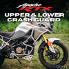 ZANA Upper and Lower Crash Guard With Slider Combo (Silver) For TVS Apache RTX 300 Beak Version (ZI-8712 ZI-8713)