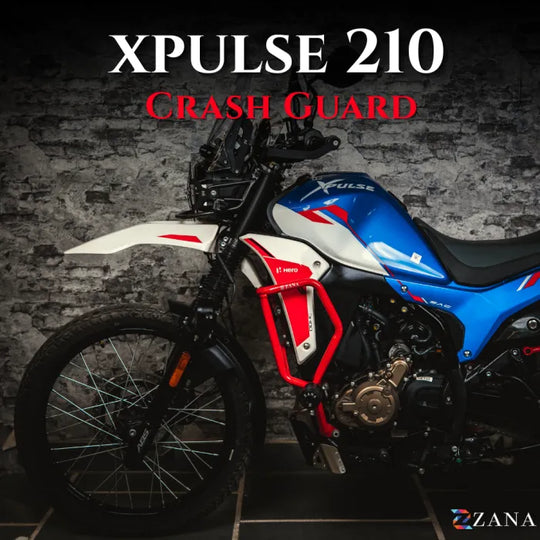 ZANA Crash Guard with Slider for Hero XPulse 210 (Glossy Red) (ZI-8594)
