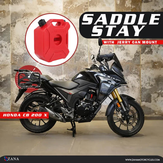 ZANA Saddle Stay with Exhaust Shield and Jerry Can Mount Black for Honda CB200X (ZI-8506)