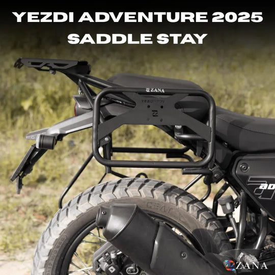 ZANA Roadster Saddle Stay with Jerry Can Mount for Yezdi Adventure 2025 (Black) (ZI-8669)
