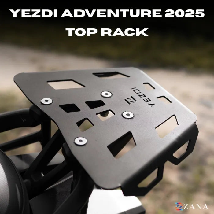 yü ZANA Top Rack Plate for Yezdi Adventure 2025 (Black) (ZI-8670
