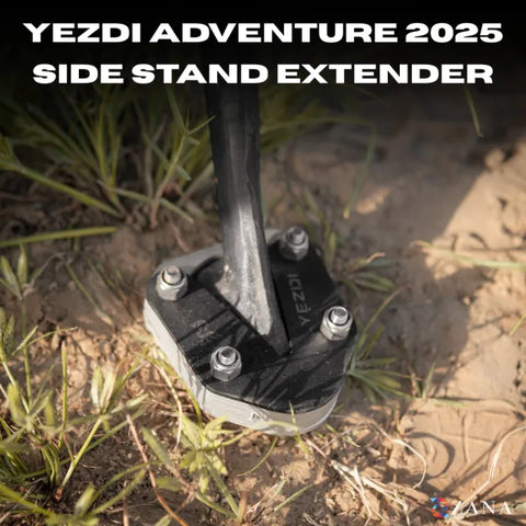 ZANA Side Stand Extender Aluminium and Stainless Steel for Yezdi Adventure 2025 (ZI-8673) - Moto Central