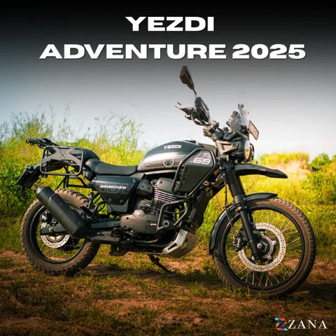 ZANA Crash Guard with Slider for Yezdi Adventure 2025 (Black) Compatible with OEM Tank Guard (ZI-8667)