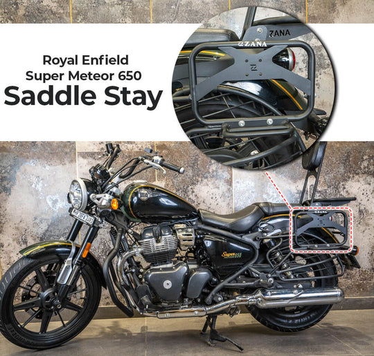 ZANA Saddle Stay for Royal Enfield Super Meteor 650 with Exhaust Shield and Jerry Can Mount V2 (ZI-8528)