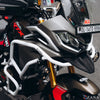 ZANA Upper and Lower Crash Guard with Slider Combo for TVS Apache RTX 300 Beak Version (White) (ZI-8747+ZI-8746)