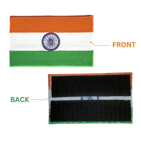 QUIPCO Embroidered Tricolour Flag Patch of Bharat with Velcro