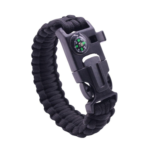 QUIPCO Paracord Multi Functional 5 in 1 Survival Bracelet (Black)