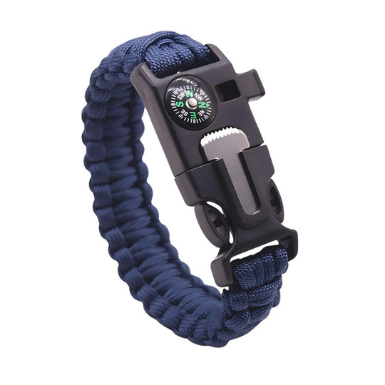 QUIPCO Paracord Multi Functional 5 in 1 Survival Bracelet (Blue)