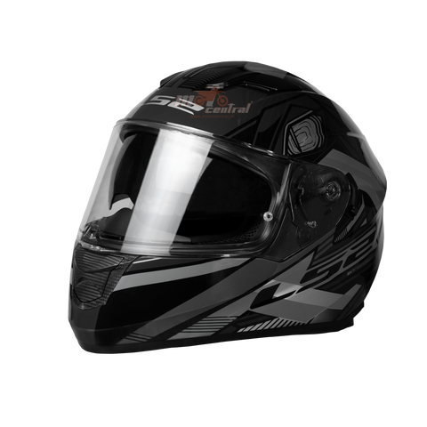 LS2 FF320 Stream Evo Reflex Black Silver Gloss Helmet (D Ring)