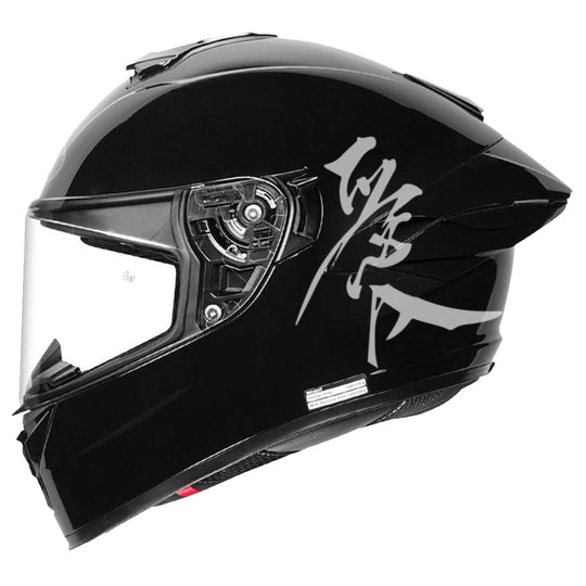 NHK K5R Kanji Gloss Black White Helmet