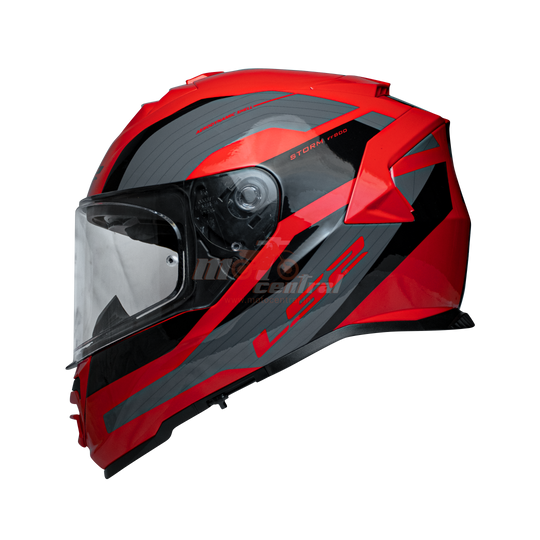 LS2 FF800 Storm II Rocker Red Grey Black Gloss Helmet (D Ring)