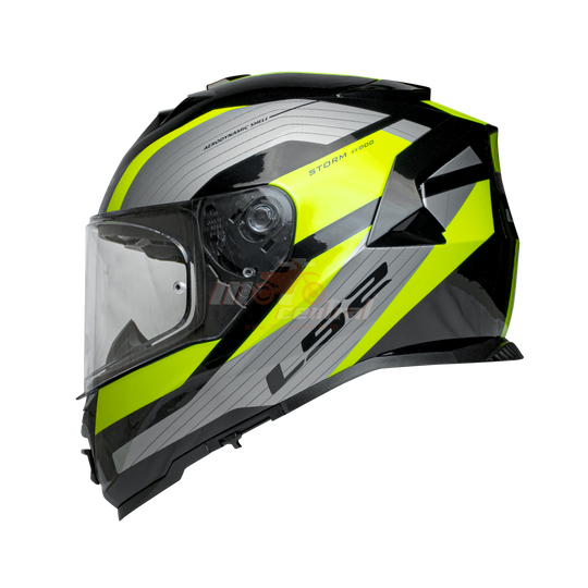 LS2 FF800 Storm II Rocker Silver Hi Viz Yellow Gloss Helmet (D Ring)
